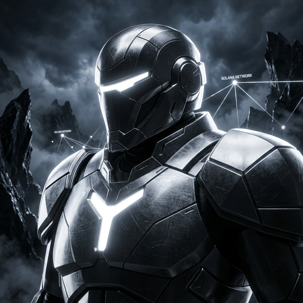 TITANN avatar — futuristic chrome helmet