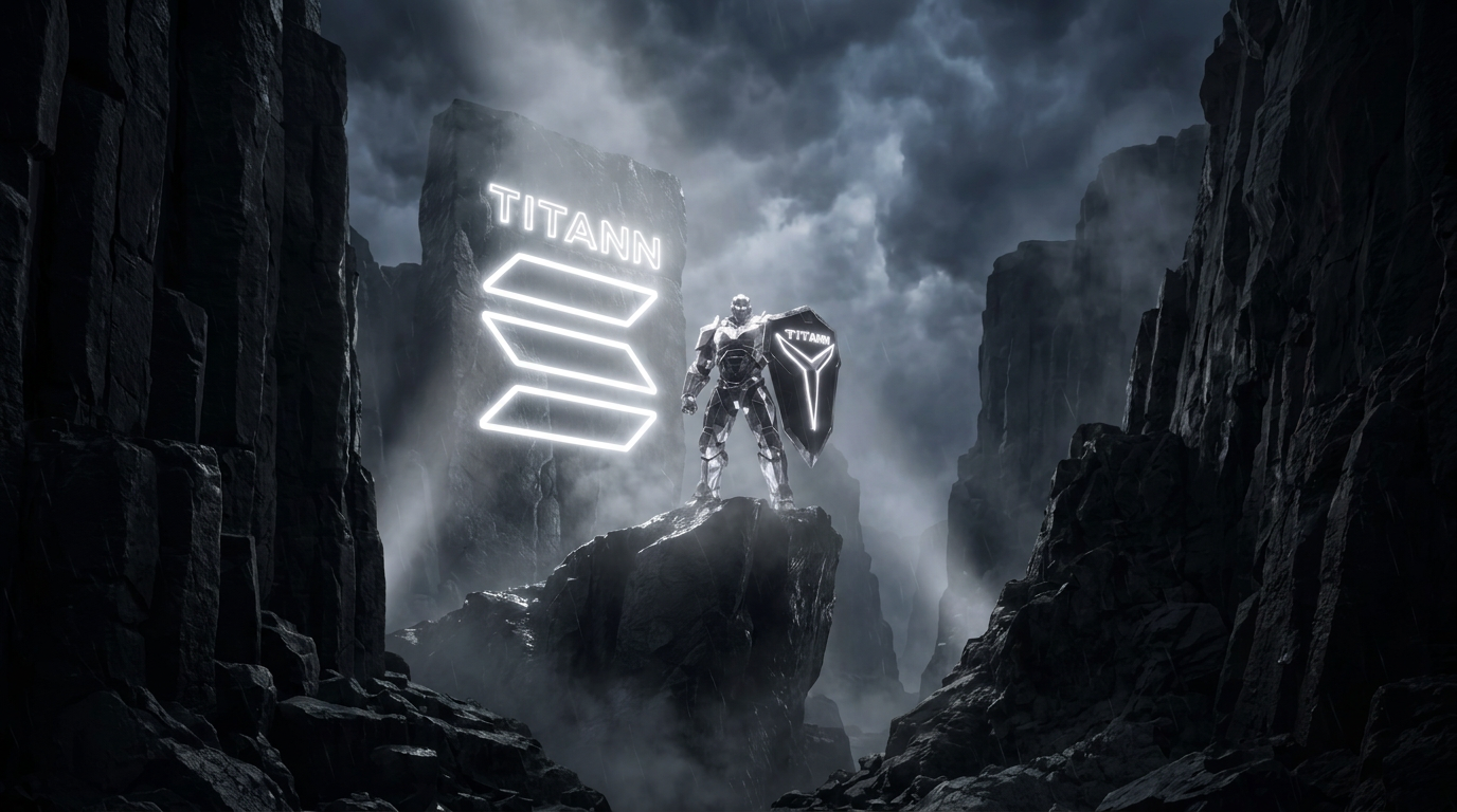TITANN titan standing on a mountain peak